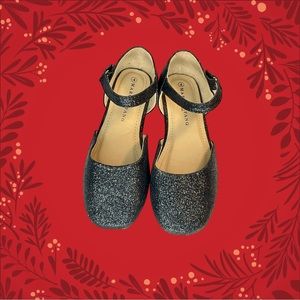 Marc Defang -McKinley Black Glitter Mary  Jane Style Velcro Closing Girl Size 4